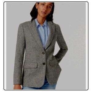 Vintage Pendleton Virgin Wool Gray Tweed Blazer Size 12